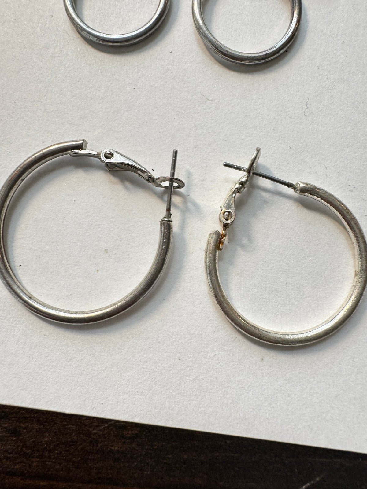 Silver-Tone Hoop Earrings · Everyday Classic · Medium Pair — photo 2