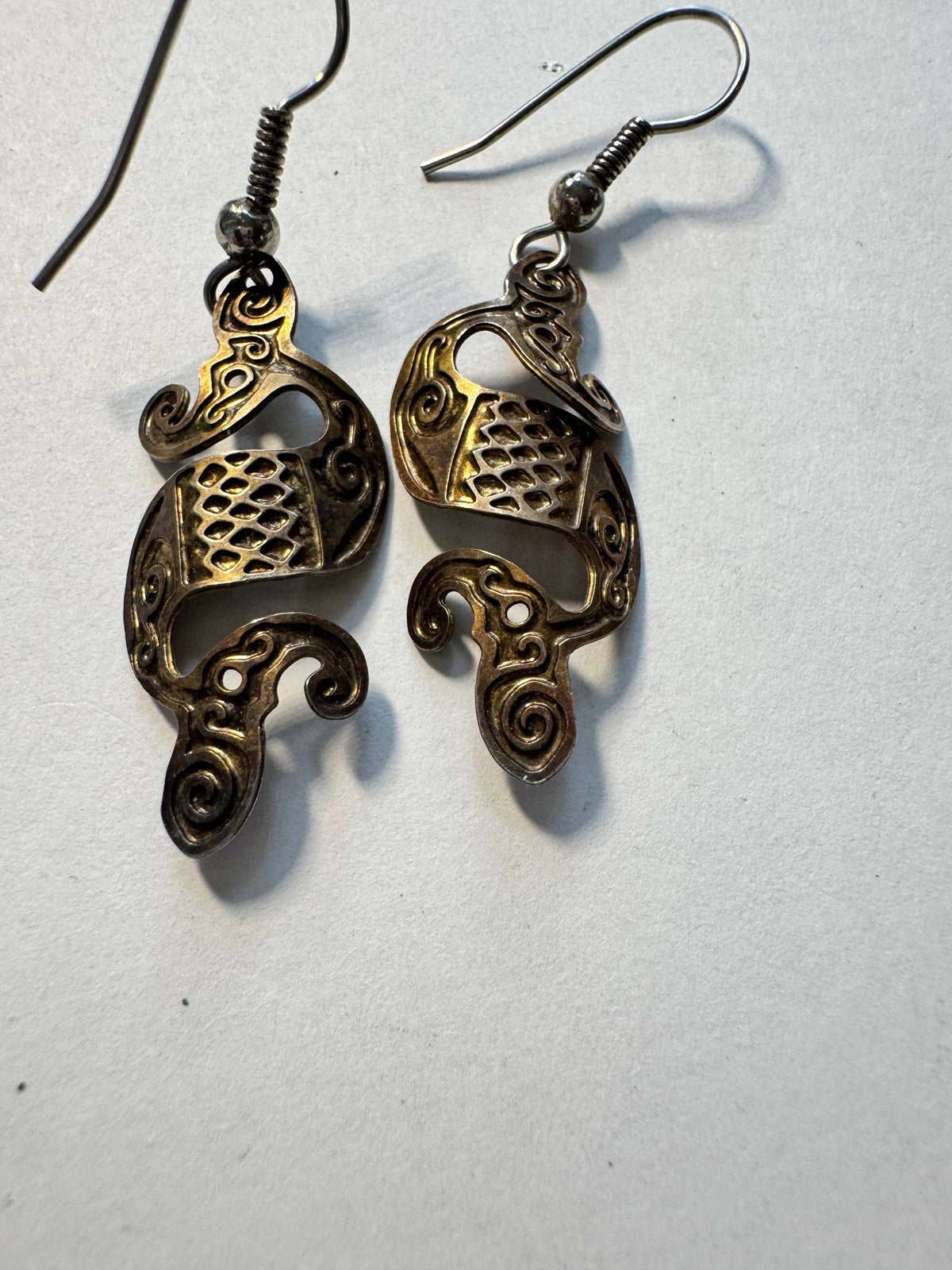 Ornate Dangle Earrings · Art Nouveau-Style · Gold-Tone Scrollwork — photo 2