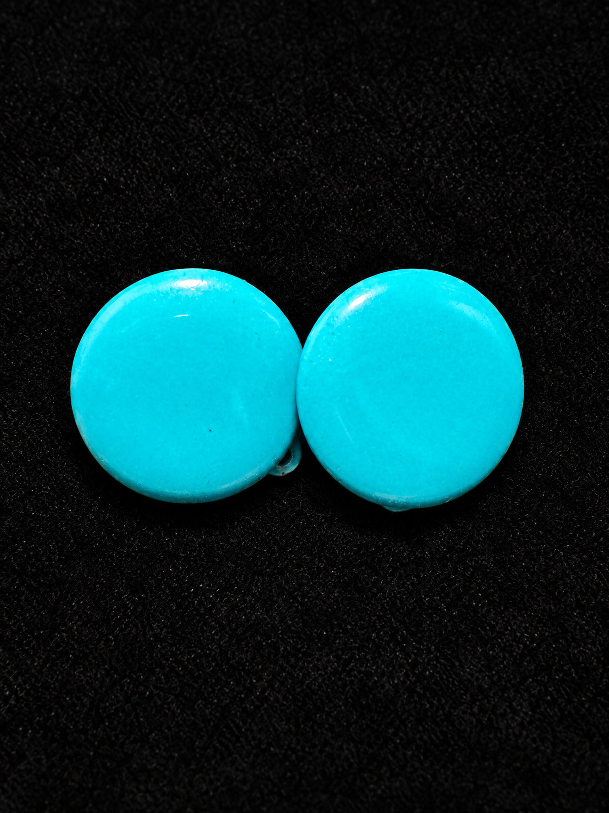 ⚜️ Clip-On Earrings | Round Dome Studs | Turquoise Blue Enamel 💗