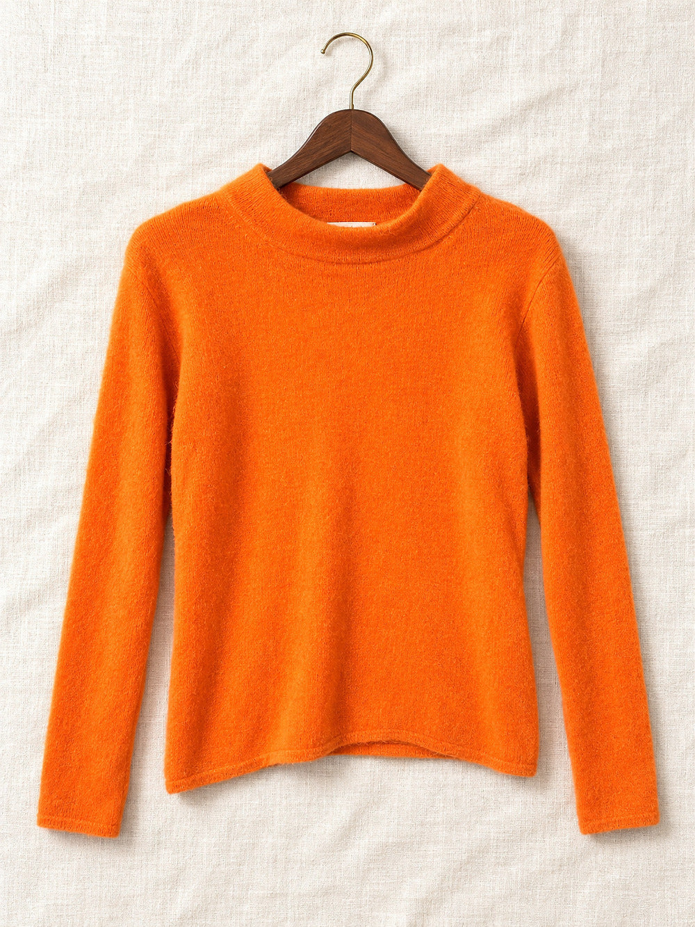 ⚜️ Round Knit 100% Cashmere Sweater | Mock Neck | Size L | Burnt Orange 💗