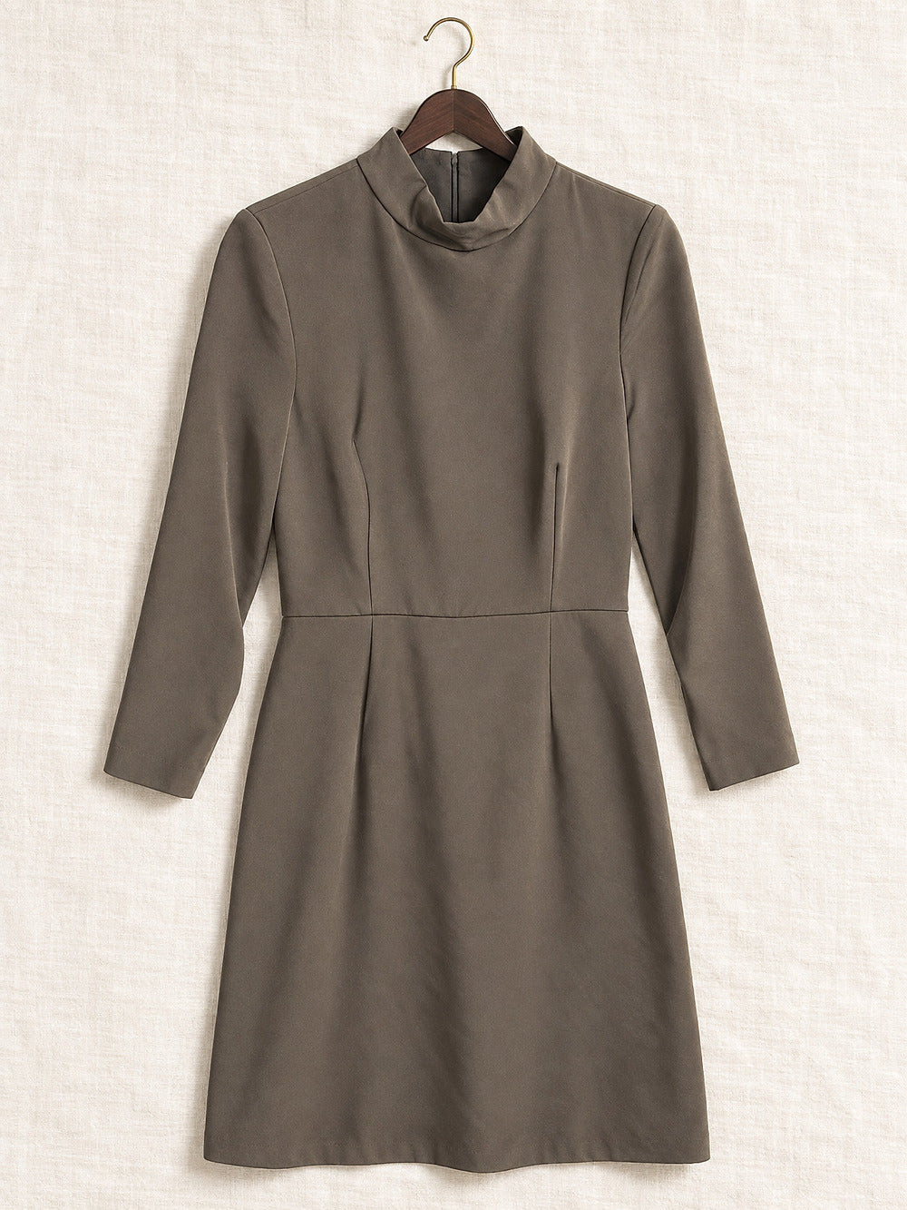 ⚜️ Milly | Mock-Neck Mini Dress | Size 4 Taupe Olive 💗