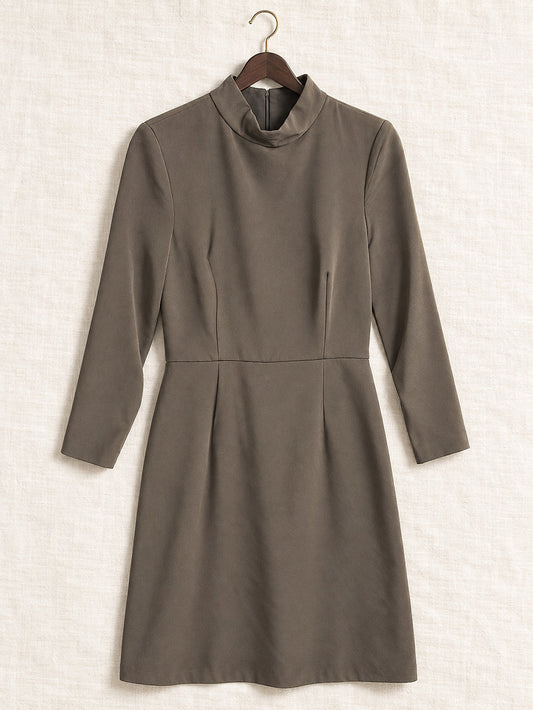 ⚜️ Milly | Mock-Neck Mini Dress | Size 4 Taupe Olive 💗