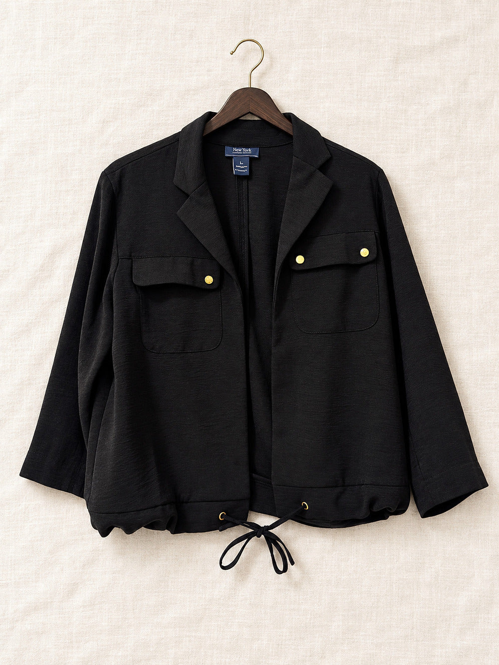 ⚜️ New York Jacket | Black Utility Blazer | PM Drawstring Hem 💗