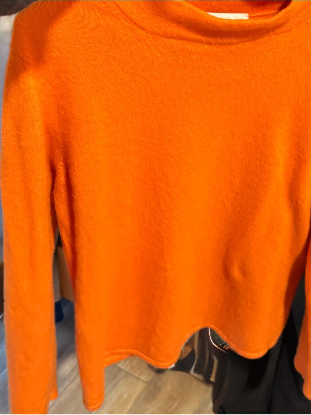 ⚜️ Round Knit 100% Cashmere Sweater | Mock Neck | Size L | Burnt Orange 💗 — photo 2