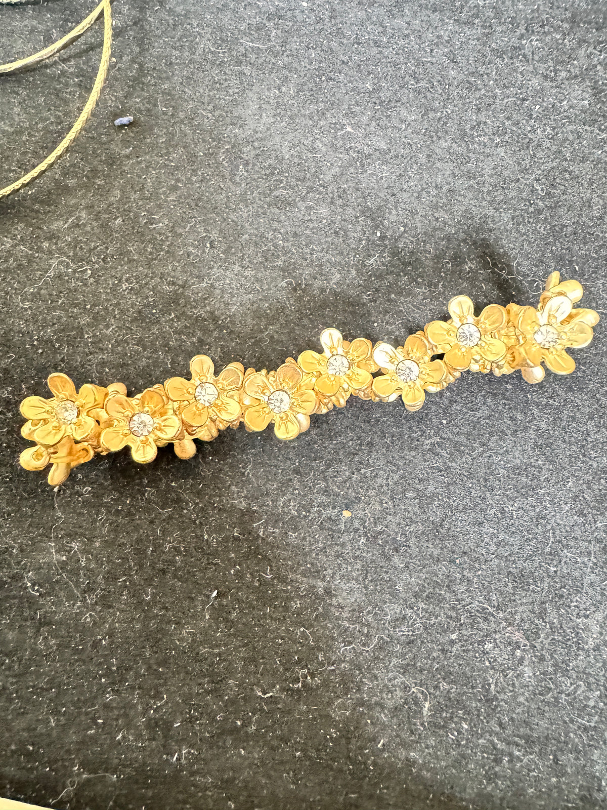 ⚜️ Gold-Tone Floral Bar Bracelet | Crystal Centers | Statement 💗 — photo 3