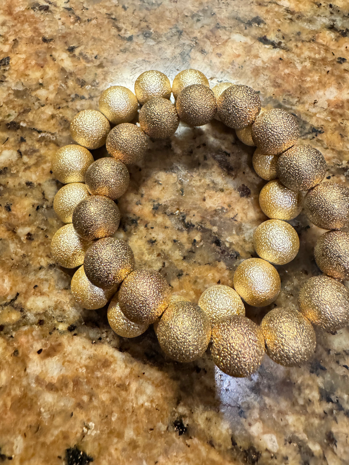 ⚜️ Gold-Tone Stardust Bead Bracelets | Set of 2 Stretch | Gold 💗 — photo 3