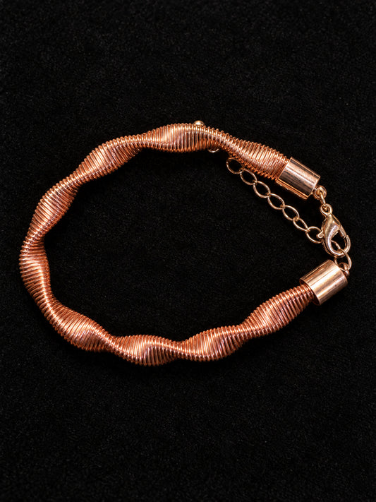 ⚜️ Coiled Copper Wire Bracelet | Artisan-Style | Rose Gold Tone 💗