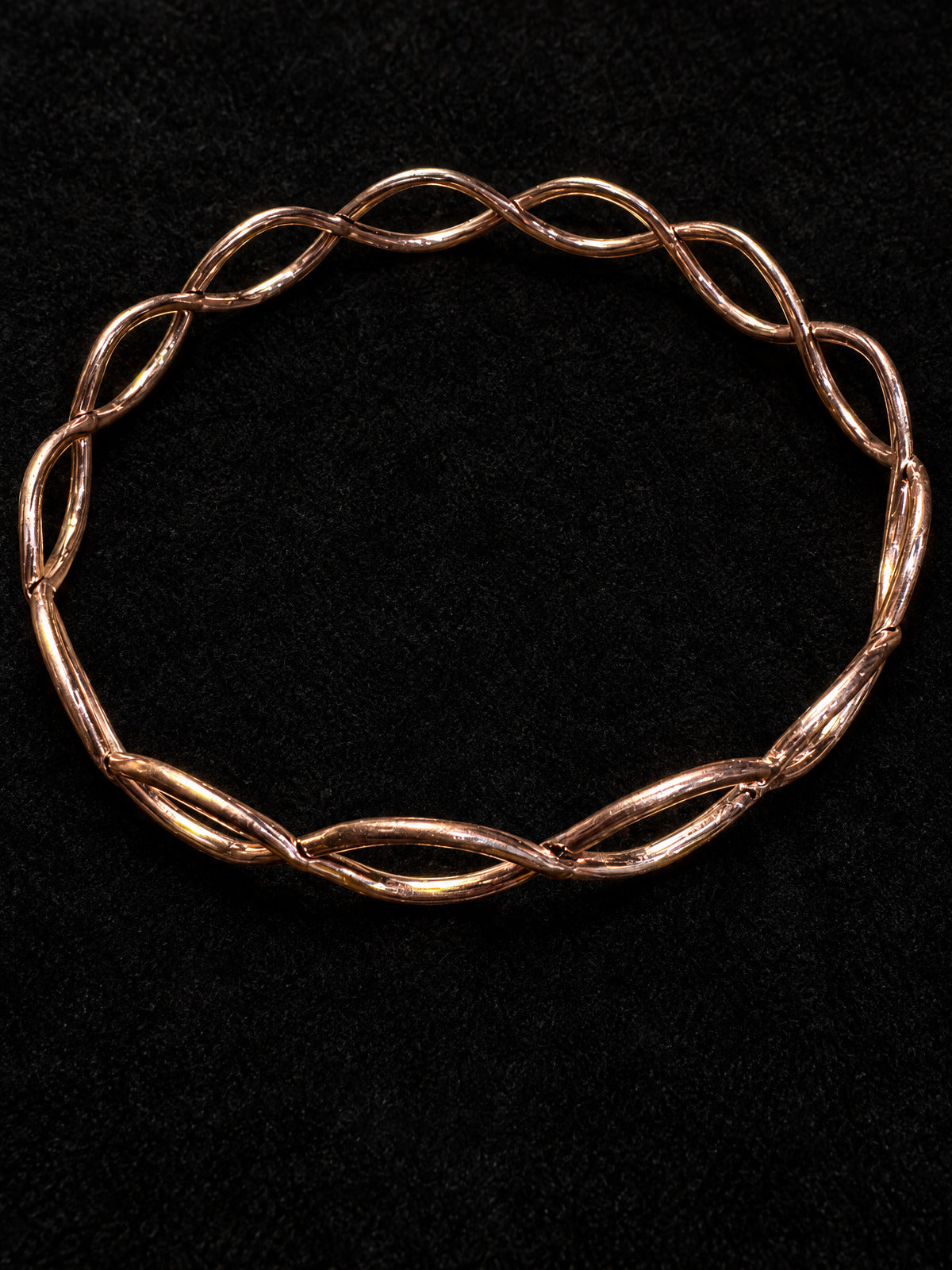 ⚜️ Twisted Infinity Bangle | Rose Gold-Tone Braided Loop | 3 In 💗