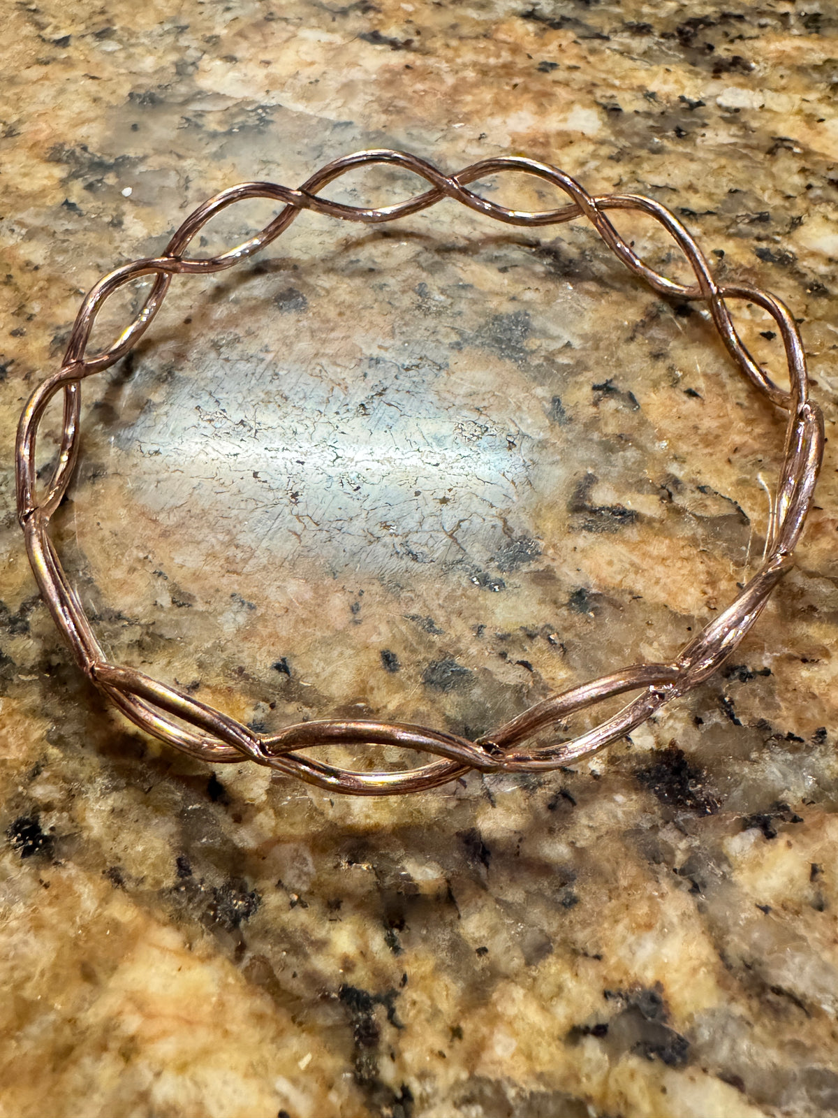 ⚜️ Twisted Infinity Bangle | Rose Gold-Tone Braided Loop | 3 In 💗 — photo 3