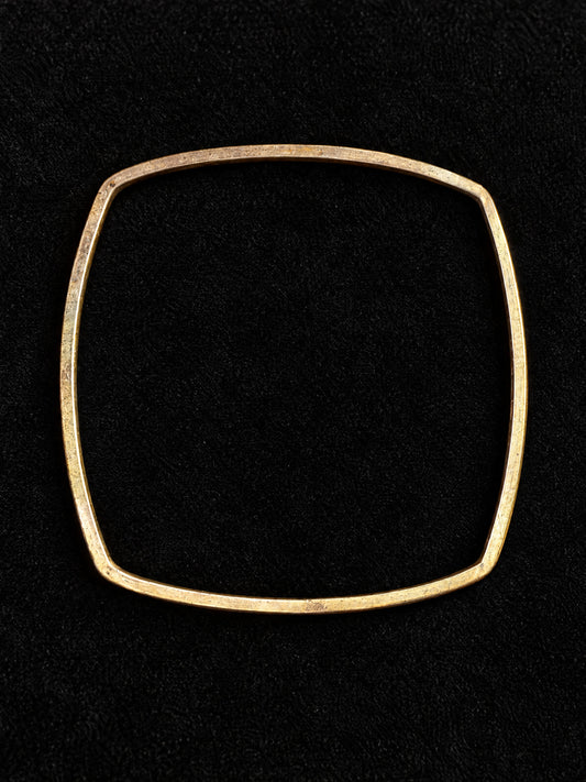 ⚜️ Silver-Tone Square Bangle | Rounded Corners | Vintage 70s Bracelet 💗