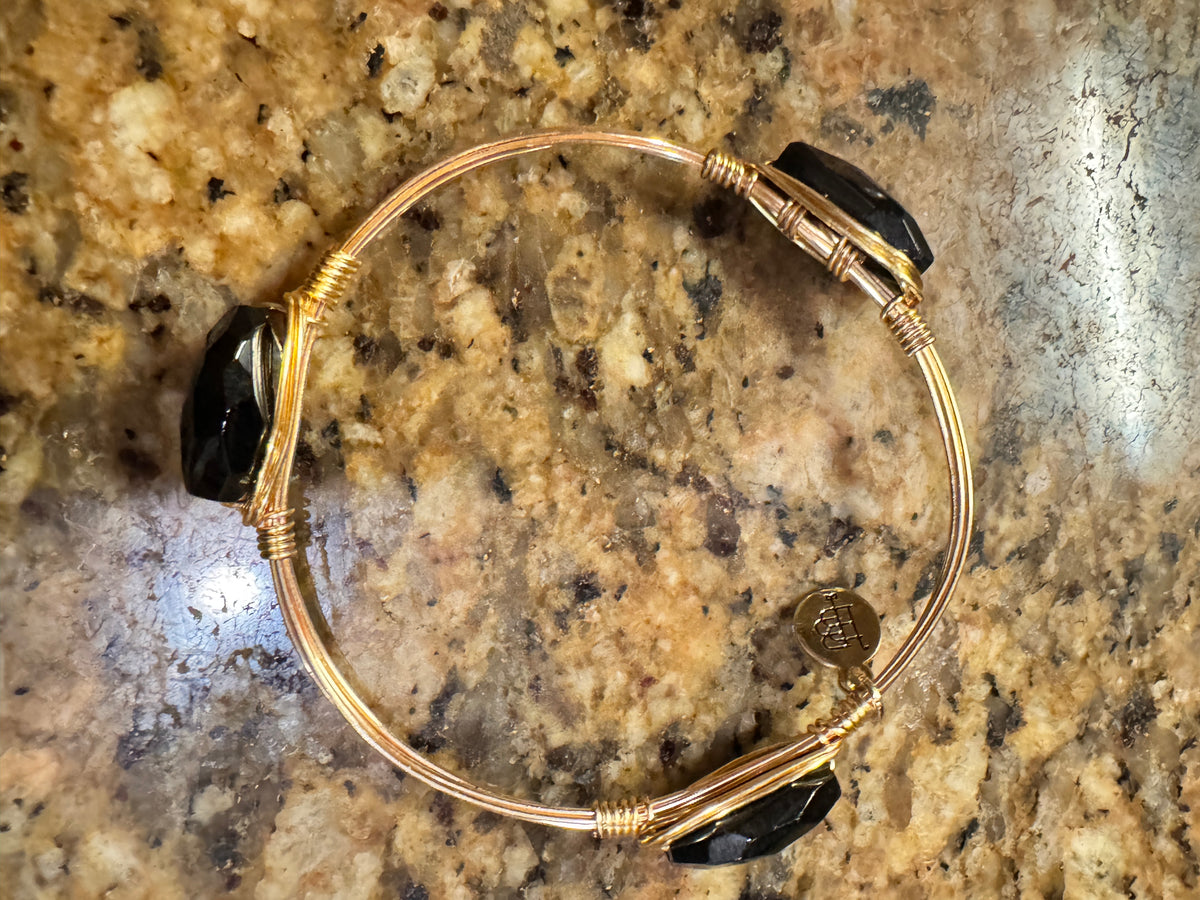 ⚜️ Ster Design Wire-Wrap Bangle | Black Crystal | Gold-Tone 💗 — photo 4