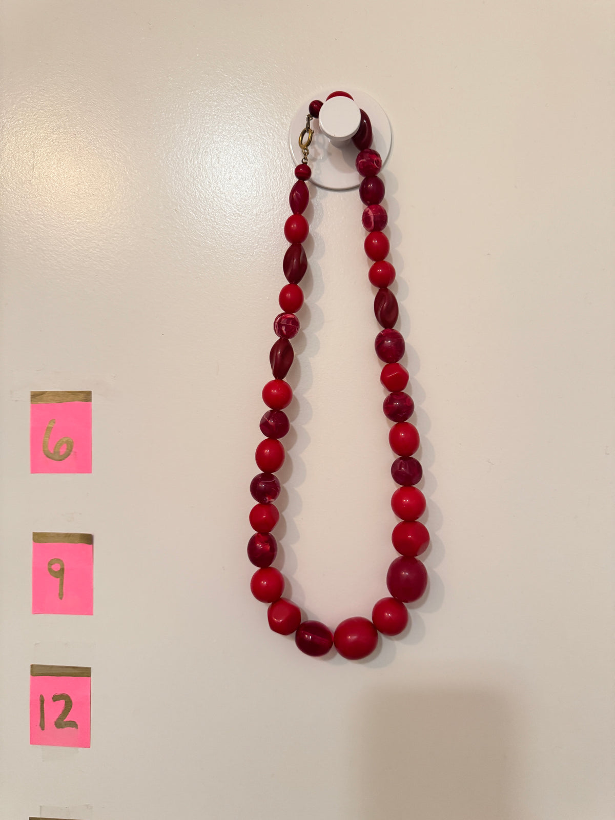 ⚜️ Beaded Soulful Necklace | Graduated Red Milky & Burgundy | Bold Statement 💗 — photo 2