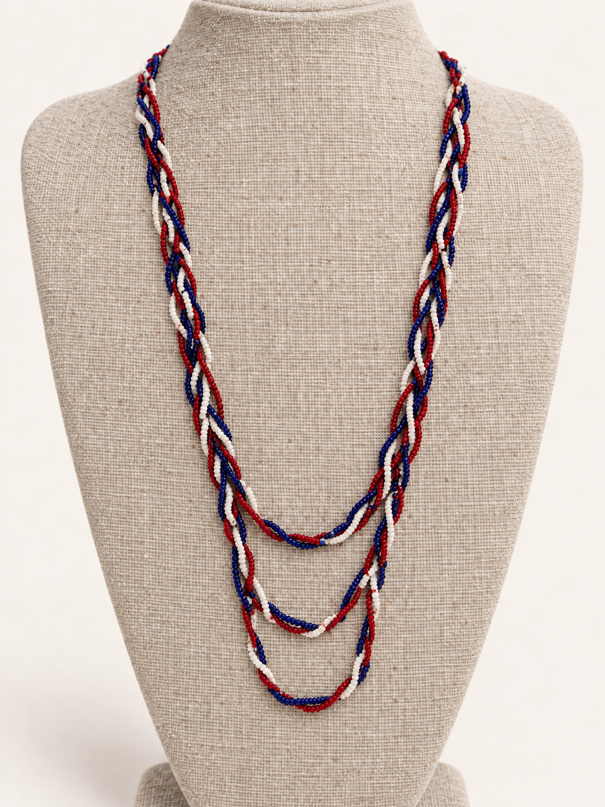 ⚜️ Beaded Necklace | Vibrant Colors | Red, White, Blue 💗