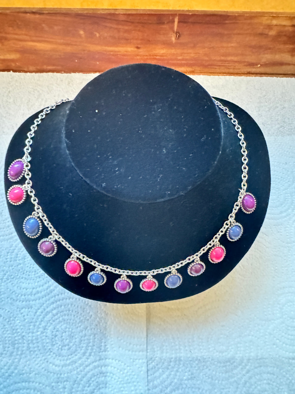 ⚜️ Vibrant Enamel Necklace | Silver-Tone Charm | Pink, Blue, Purple 💗 — photo 2