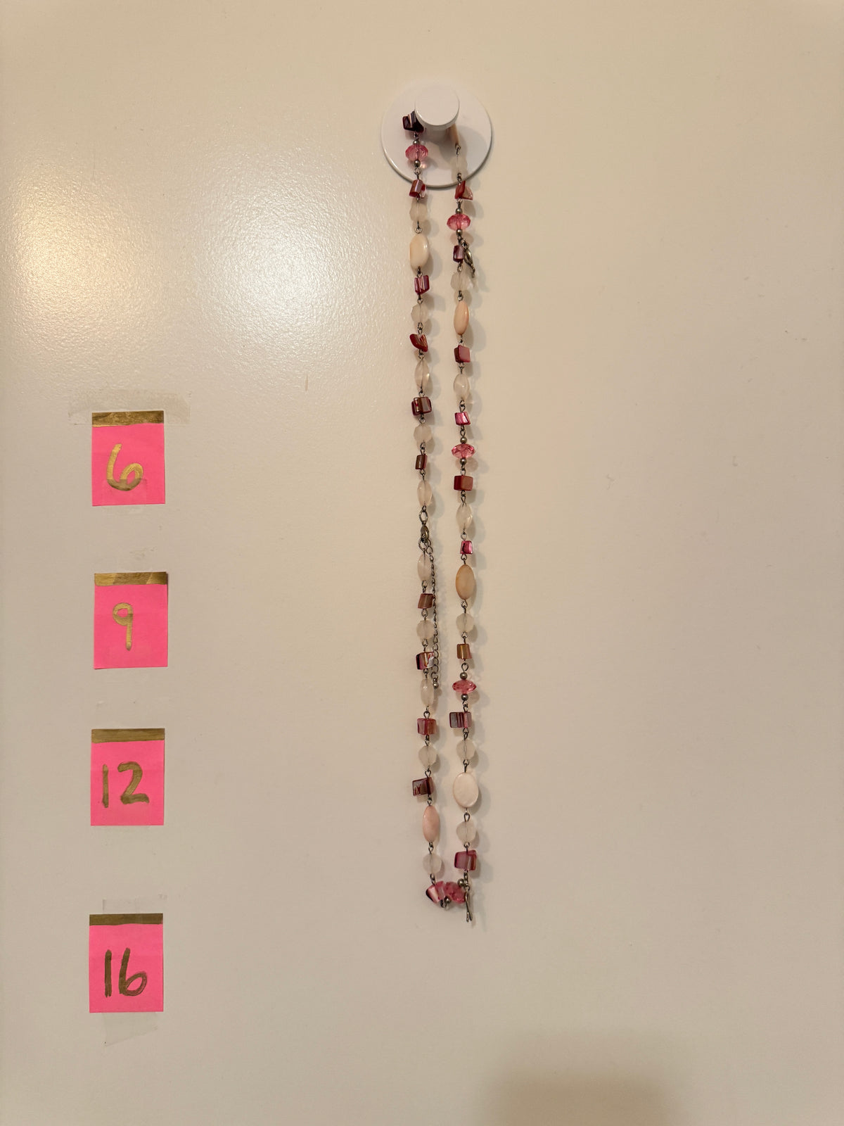 ⚜️ Beaded Station Necklace | Burgundy & Cream Glass | Long 💗 — photo 3