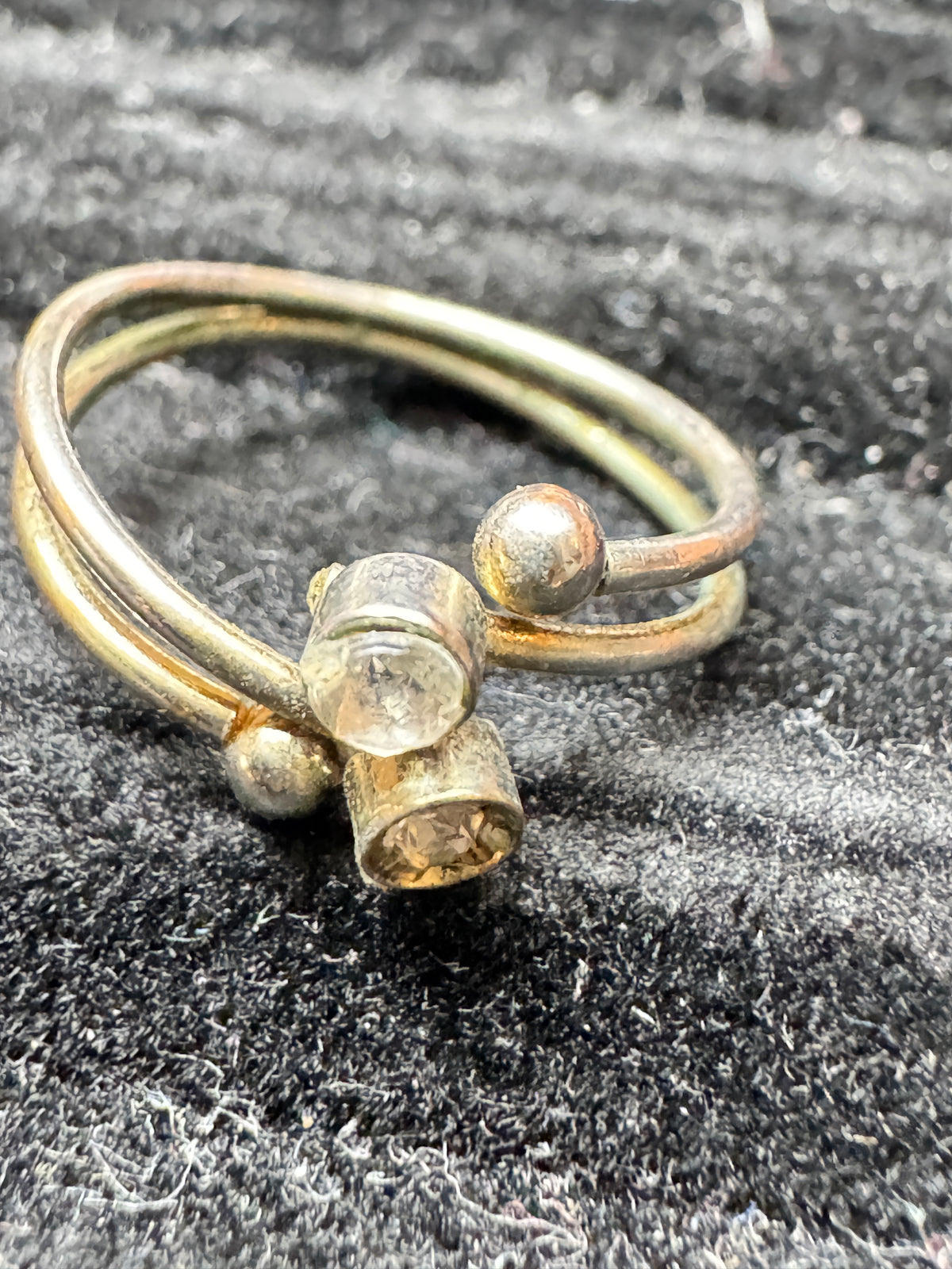 ⚜️ Wrap Ring | Gold-Tone Dual Bezel Rhinestone | Adjustable 💗 — photo 3