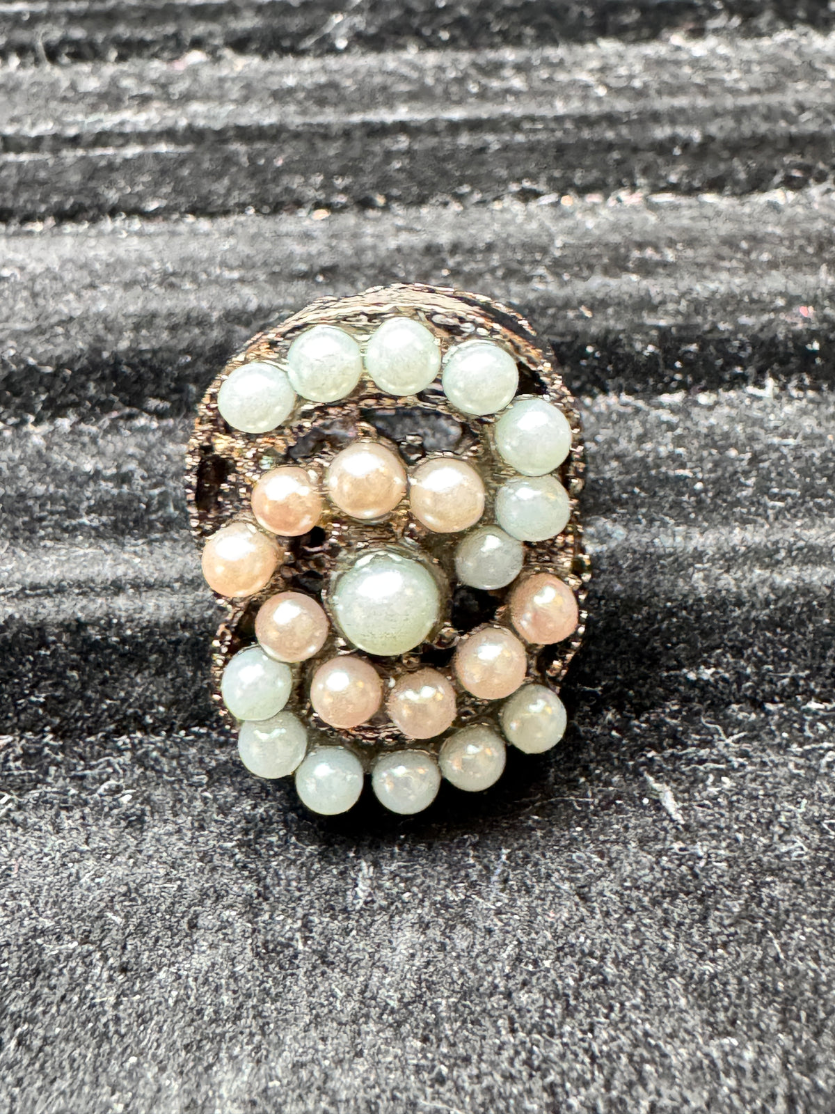 ⚜️ Stretch Cocktail Ring | Filigree & Pearl-Tone Beads | Fits Most 💗 — photo 3