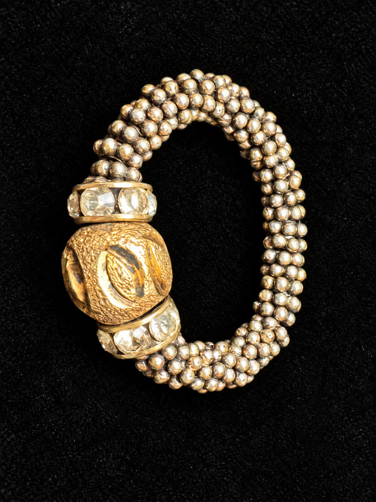 ⚜️ Stretch Ring | Beaded Band + Rhinestone Rose Center | Fits Most 💗