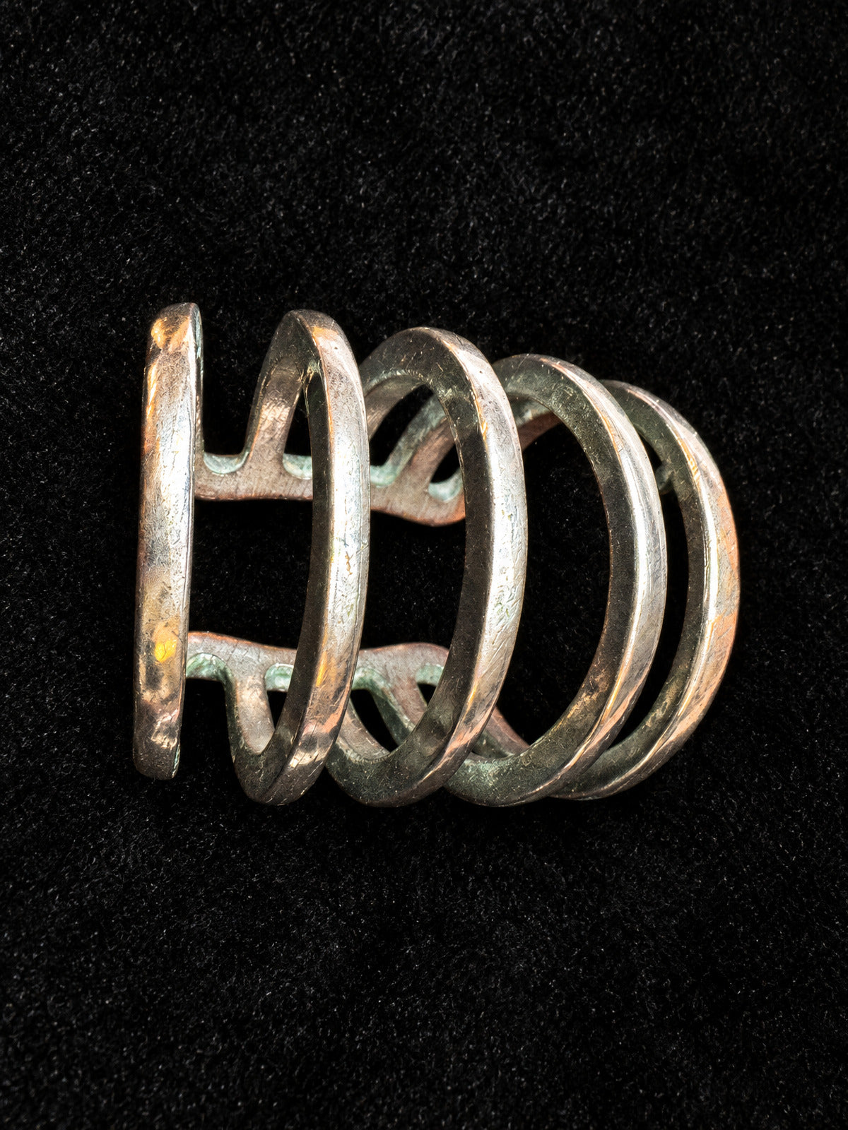 ⚜️ Artisan Coil Ring | Adjustable Spiral Band | Silver-Tone Patina 💗