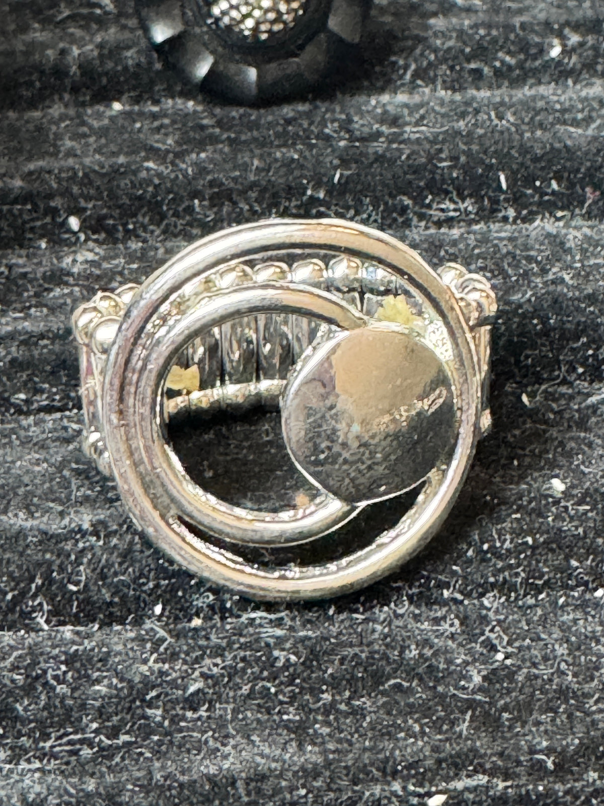 ⚜️ Silver-Tone Ring | Circle Disc Statement | Adjustable Band 💗 — photo 3
