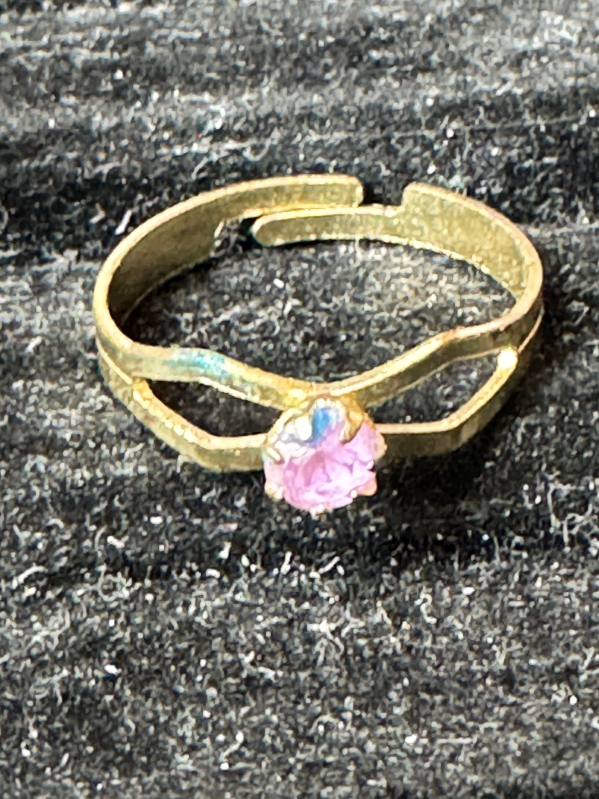 ⚜️ Gold-Tone Ring | Pink Stone Adjustable Band | Dainty 💗 — photo 3