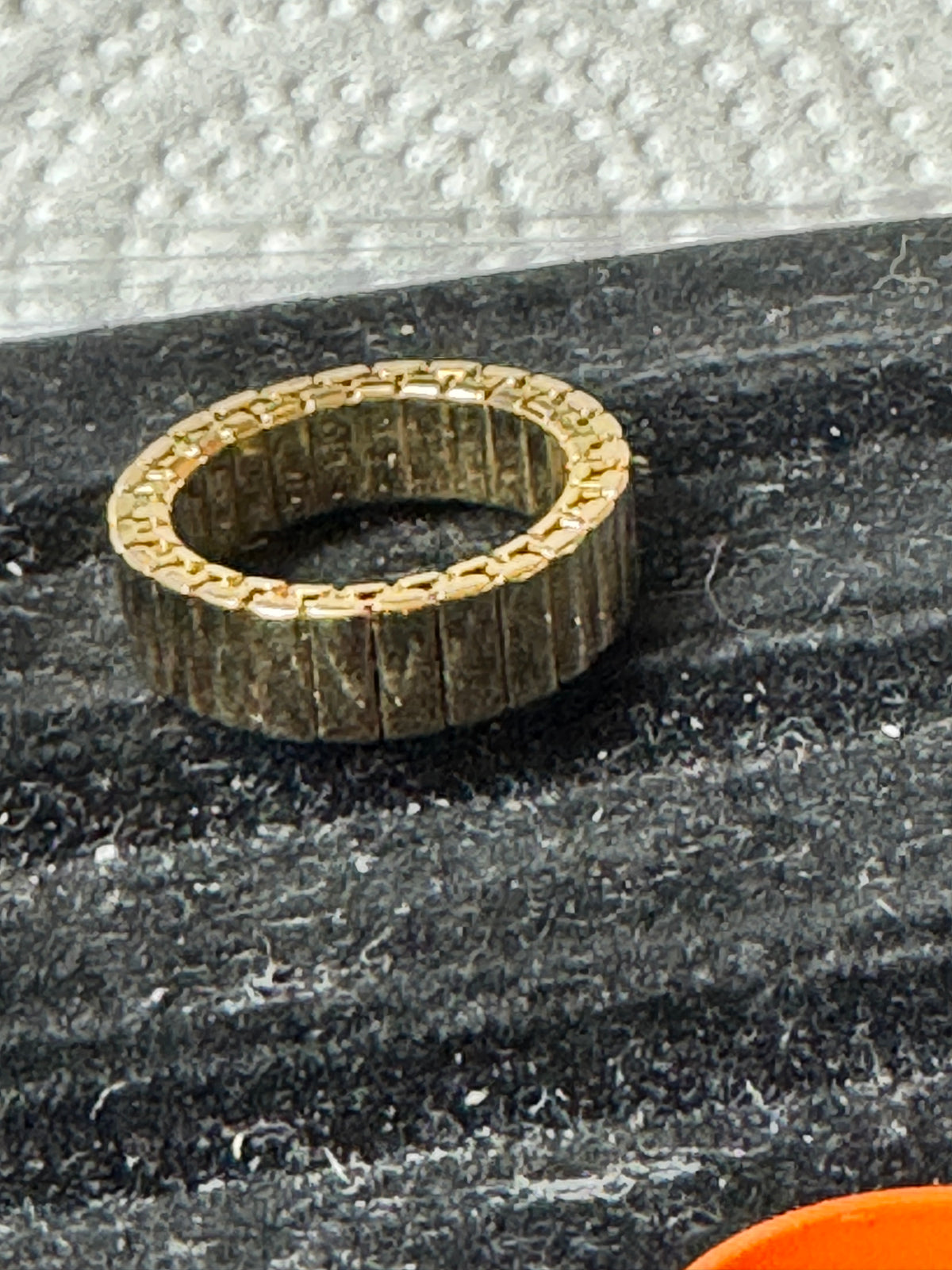 ⚜️ Gold-Tone Link Band Ring | Stretch Style | Vintage 1980s 💗 — photo 3