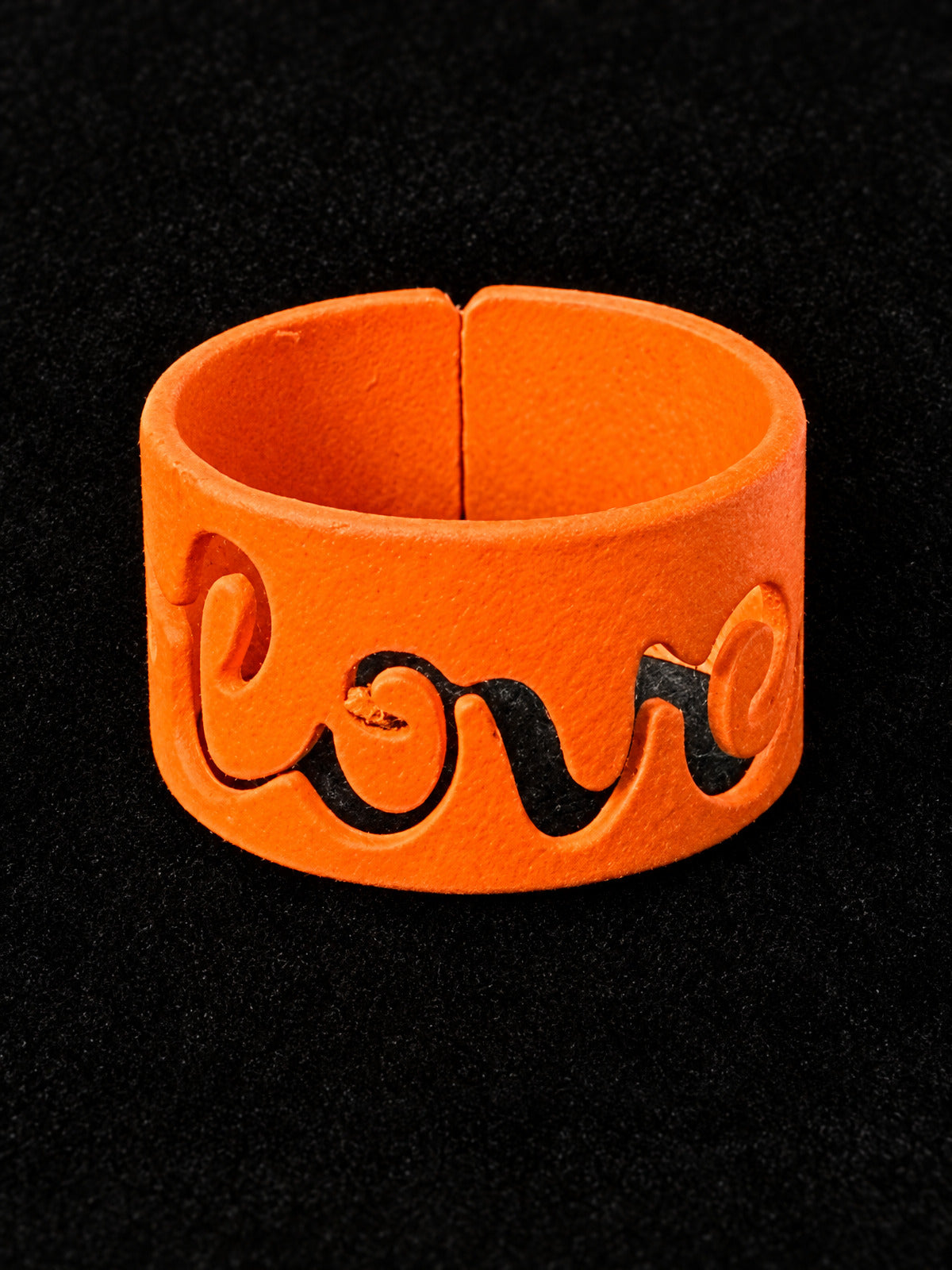⚜️ Orange Love Ring | Cutout Script Band | Adjustable Statement 💗