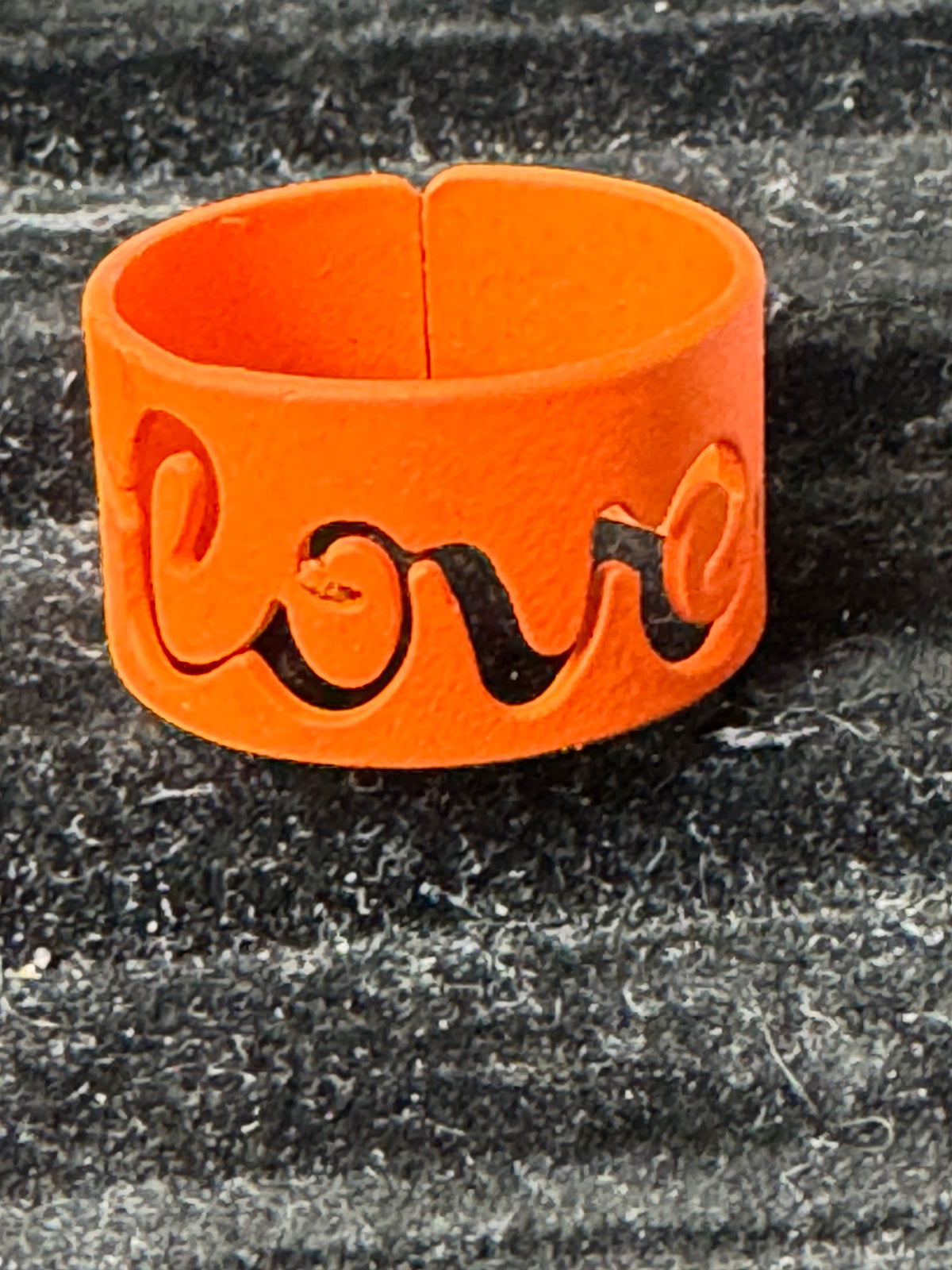 ⚜️ Orange Love Ring | Cutout Script Band | Adjustable Statement 💗 — photo 3