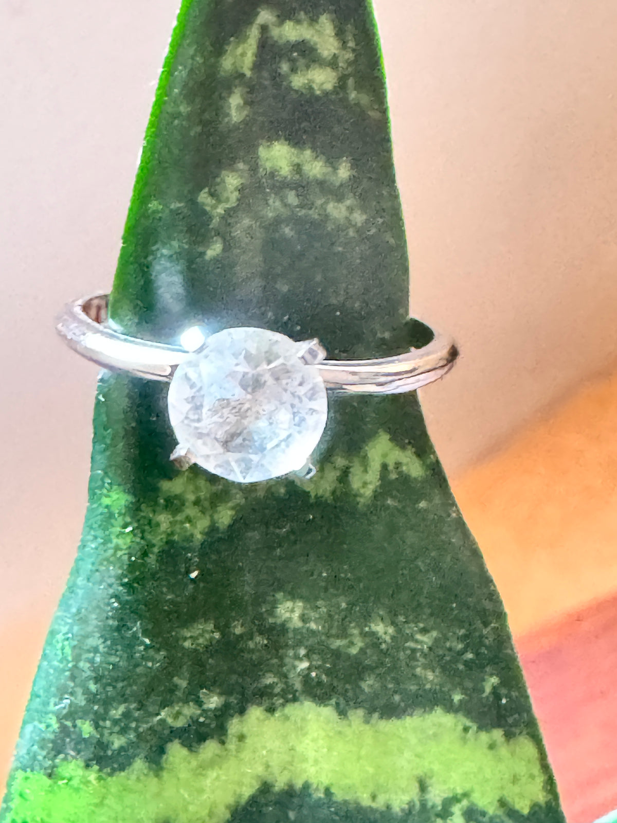 ⚜️ Solitaire Ring | Silver-Tone Crystal | Size 9 Light Blue 💗 — photo 3