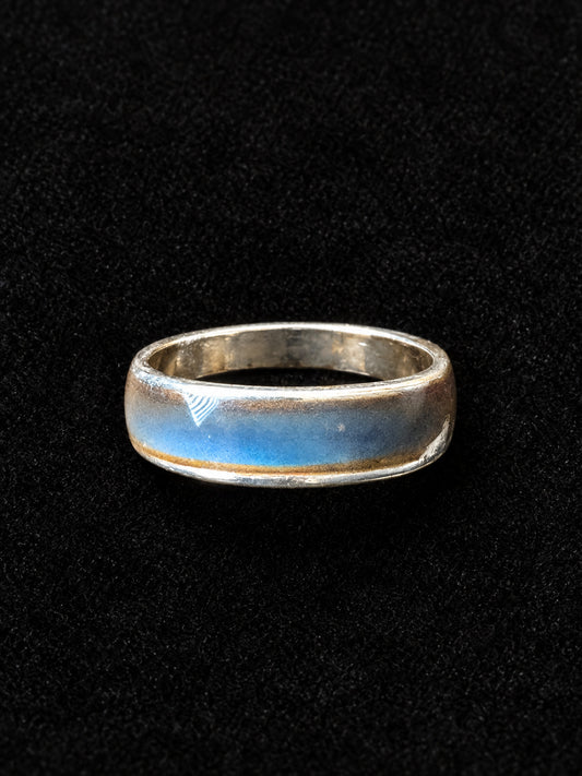 ⚜️ Band Ring | Blue Enamel Silver-Tone | Size 9 Casual Stack 💗