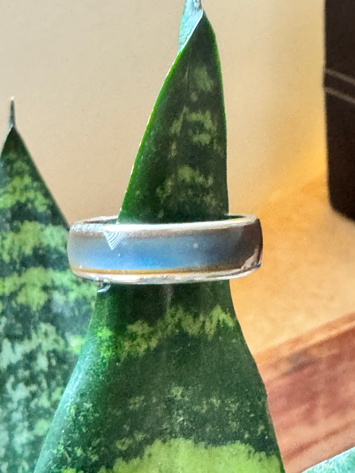 ⚜️ Band Ring | Blue Enamel Silver-Tone | Size 9 Casual Stack 💗 — photo 4