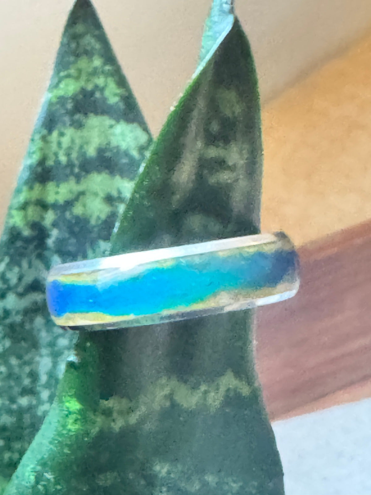 ⚜️ Band Ring | Blue Enamel Silver-Tone | Size 9 Casual Stack 💗 — photo 3