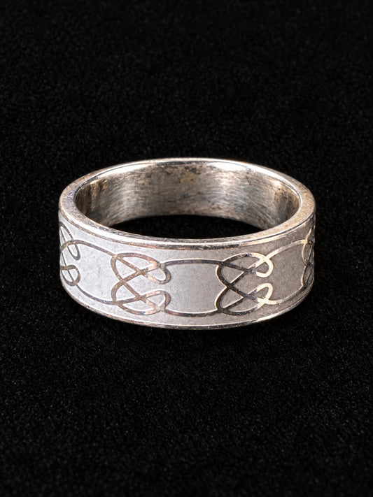 ⚜️ Celtic Knot Band Ring | Silver-Tone Etched | Size 9 💗