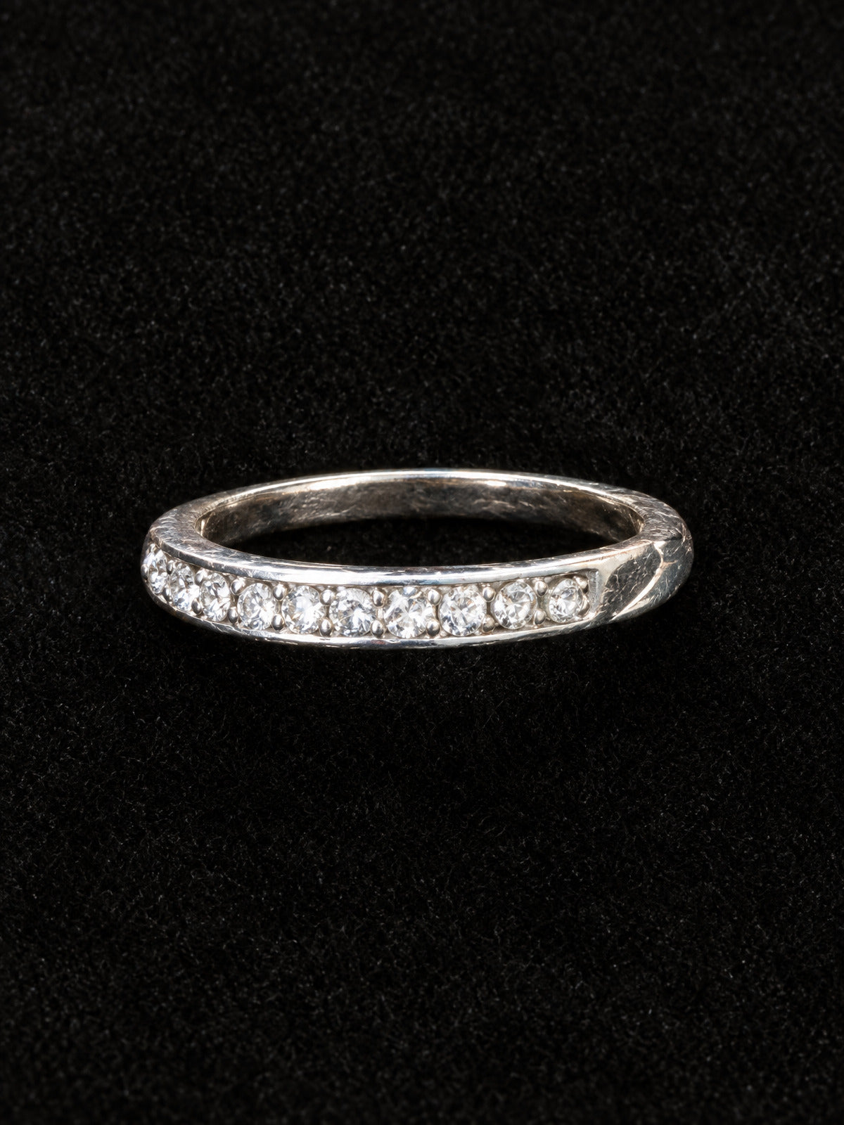 ⚜️ Crystal Band Ring | Pavé Style | Size 9 Silver-Tone Clear 💗