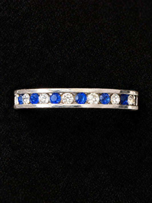 ⚜️ Eternity Band Ring | Blue & Clear Crystal | Size 9 💗