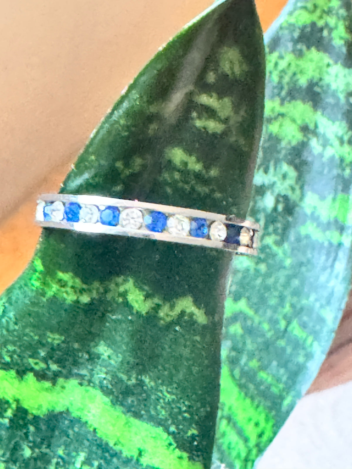 ⚜️ Eternity Band Ring | Blue & Clear Crystal | Size 9 💗 — photo 3