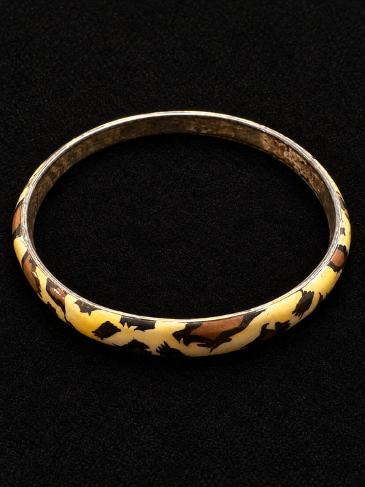 ⚜️ Enamel Bangle | Leopard Print | Yellow Brown Black Vintage 💗