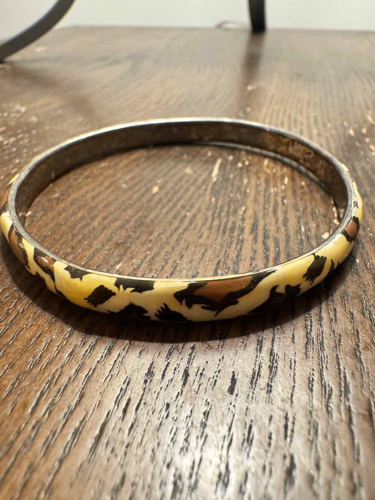 ⚜️ Enamel Bangle | Leopard Print | Yellow Brown Black Vintage 💗 — photo 3