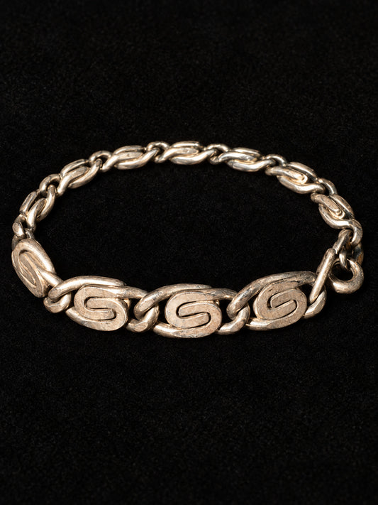 ⚜️ Scroll Link Bracelet | Vintage Silver-Tone Chain | Bold Statement 💗
