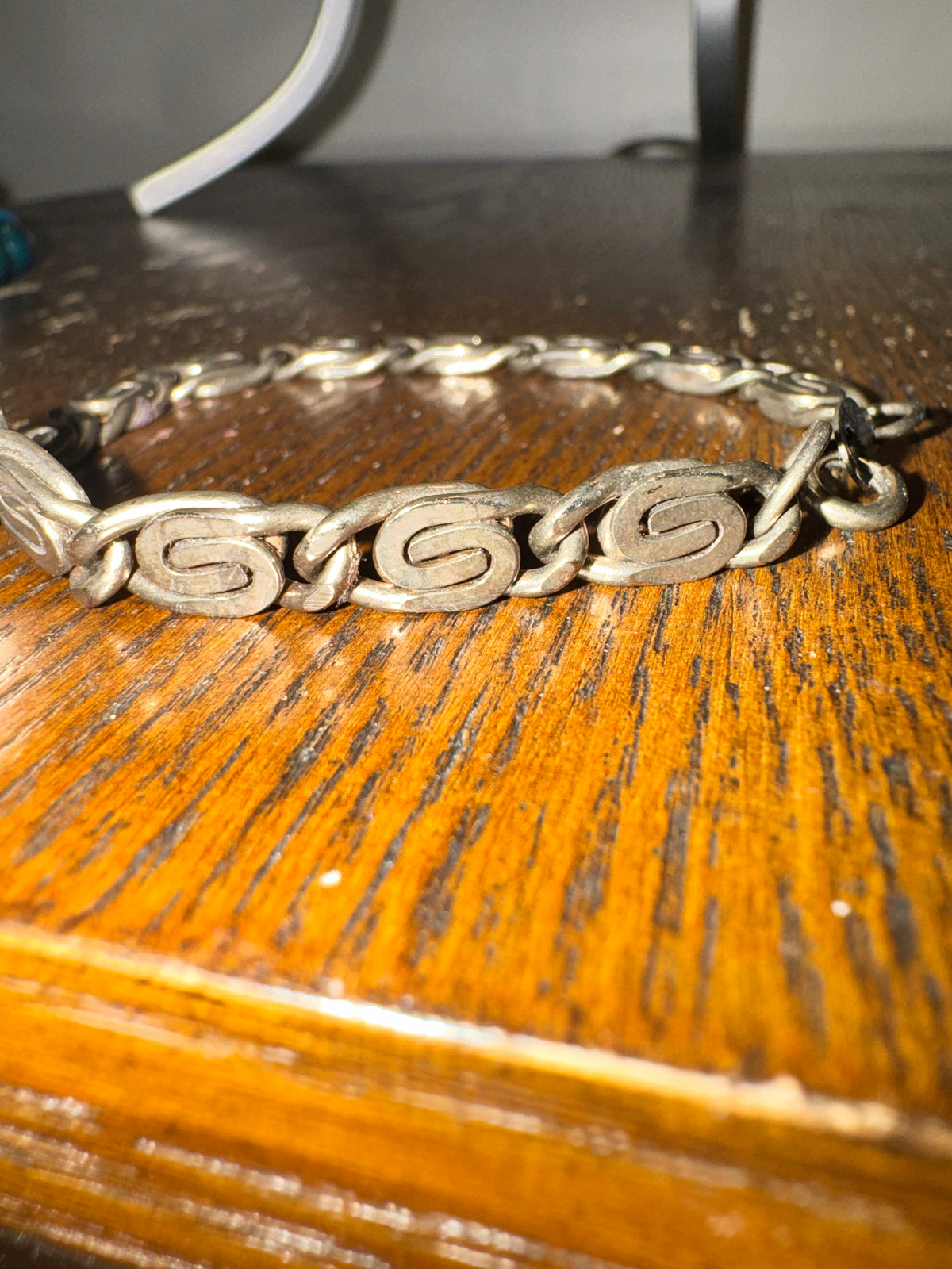 ⚜️ Scroll Link Bracelet | Vintage Silver-Tone Chain | Bold Statement 💗 — photo 3