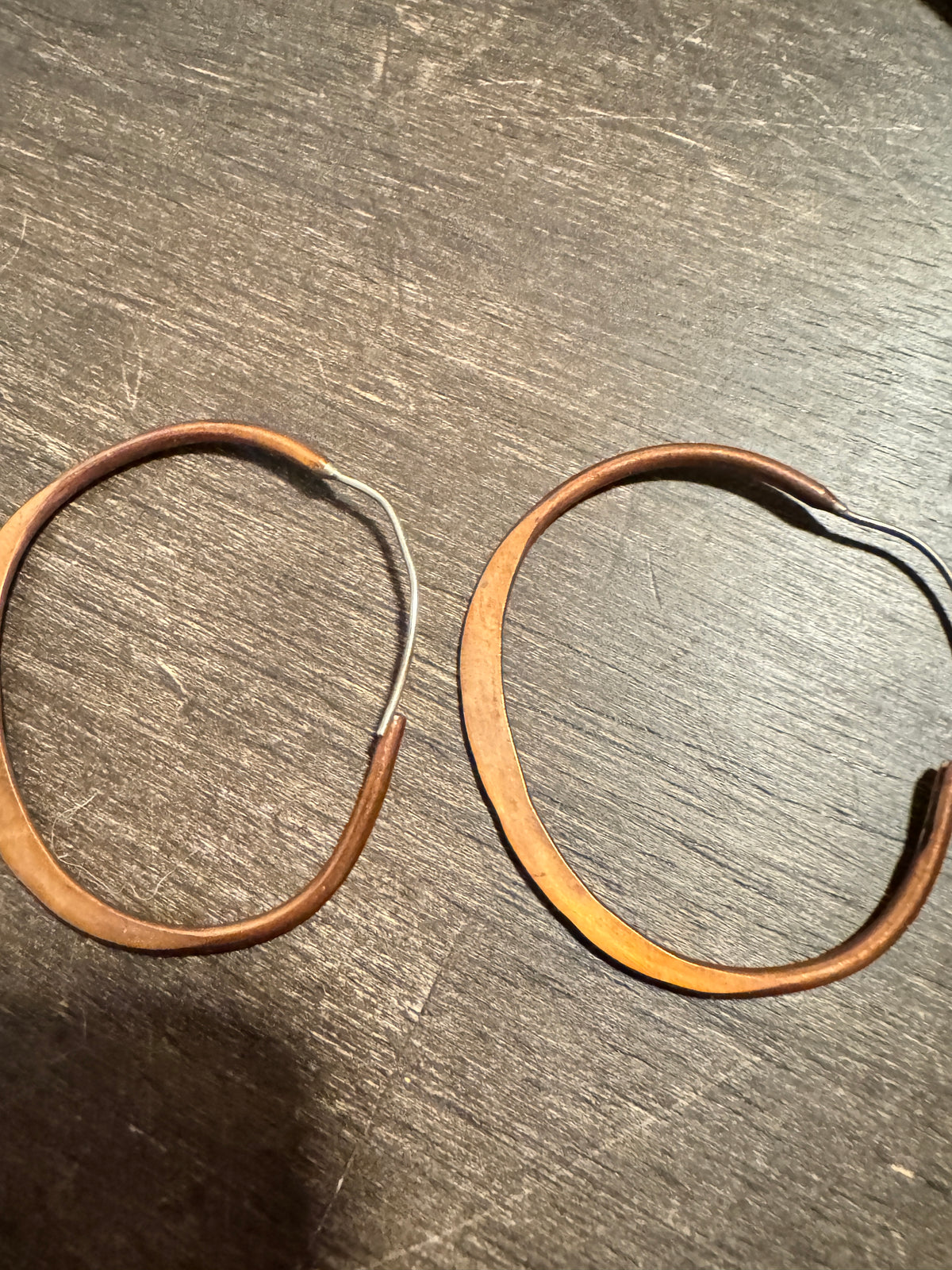 ⚜️ Copper-tone Hoop Earrings | Artisan-Style Oversized 💗 — photo 2