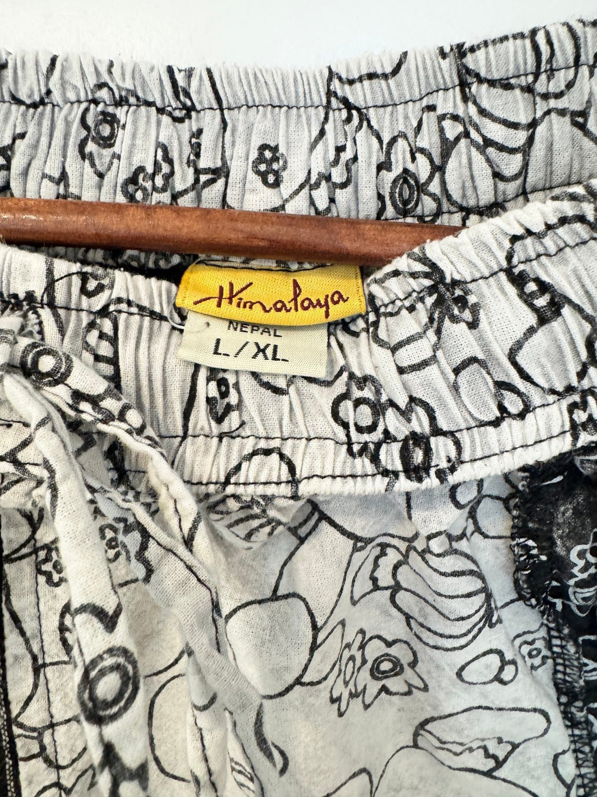 Himalaya · Patchwork Boho Jogger Pants · L/XL Black White — photo 2