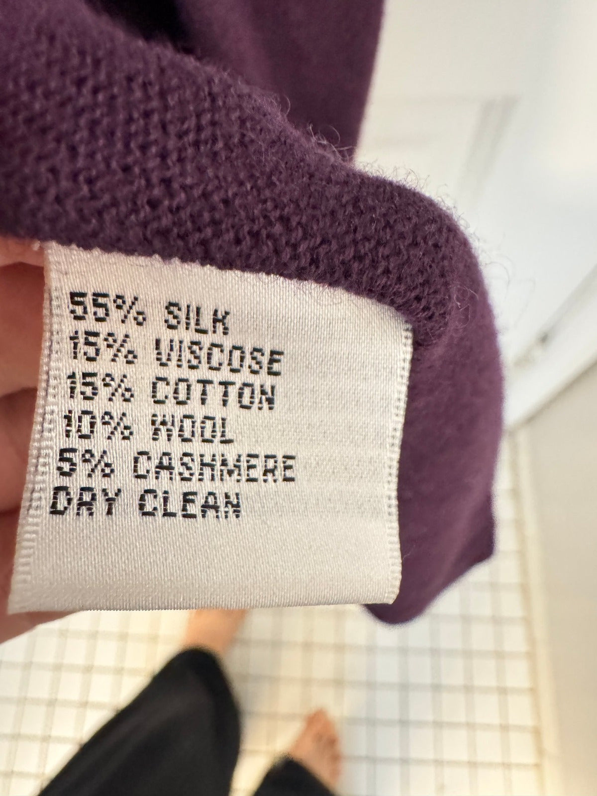 Long Open-Front Cardigan · Deep Purple · Silk-Cashmere Duster S — photo 2
