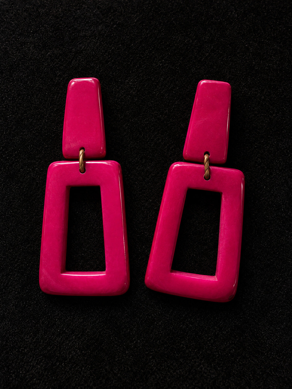 NWT Tagua by Soraya Cedeno · Drop Earrings · Hot Pink Geometric NWT