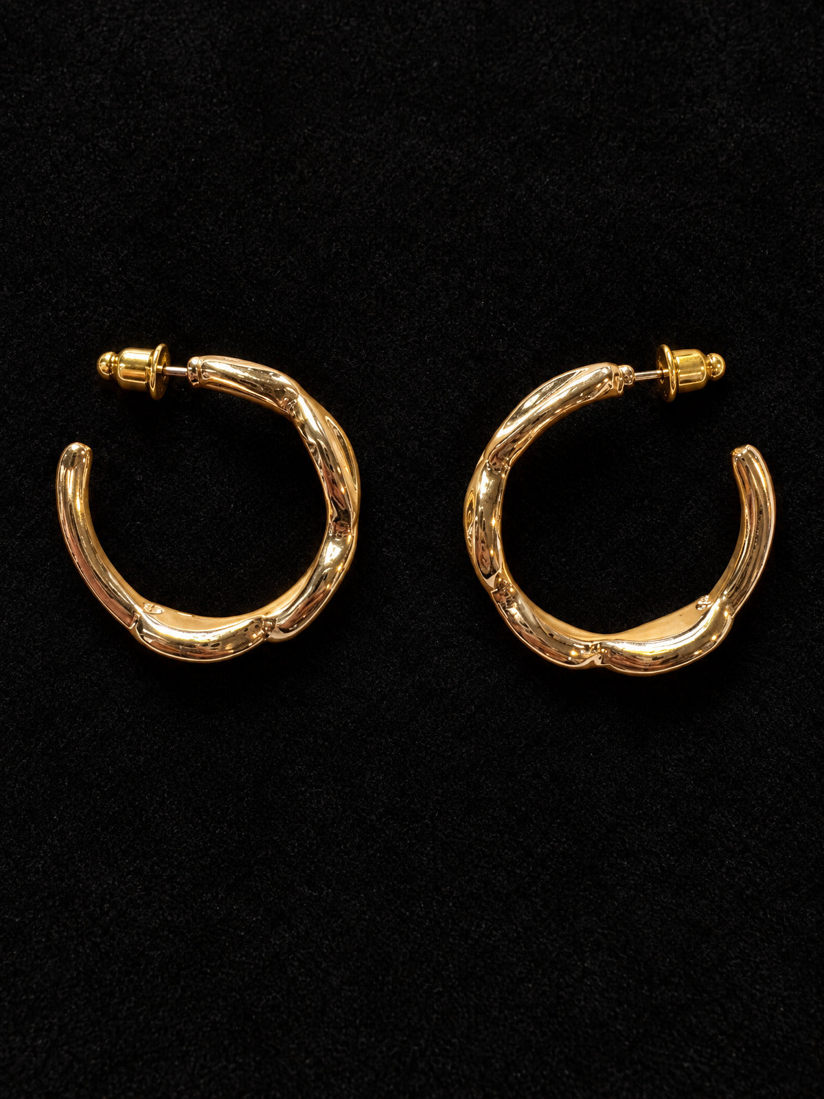 NWT Napier · Gold-Tone Hoop Earrings · Hammered Organic Texture