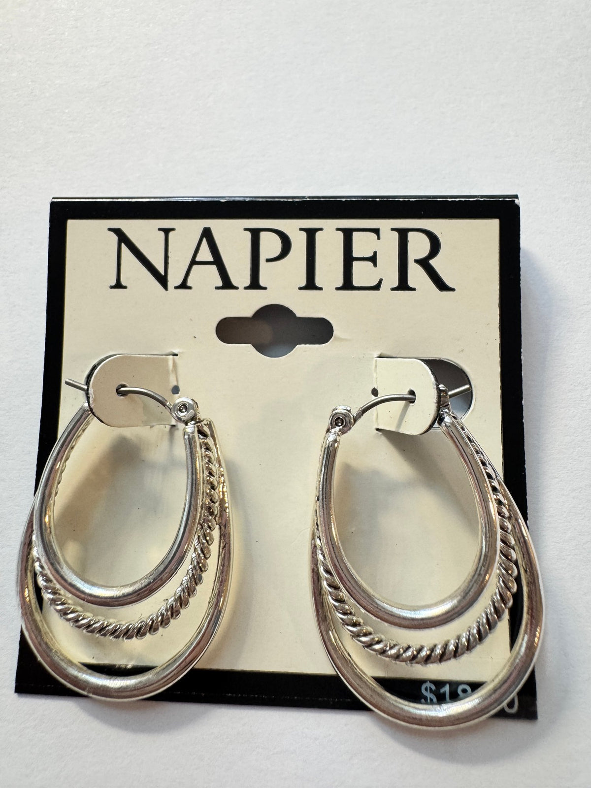 NWT Napier · Triple Oval Hoop Earrings · Silver-Tone NWT — photo 2