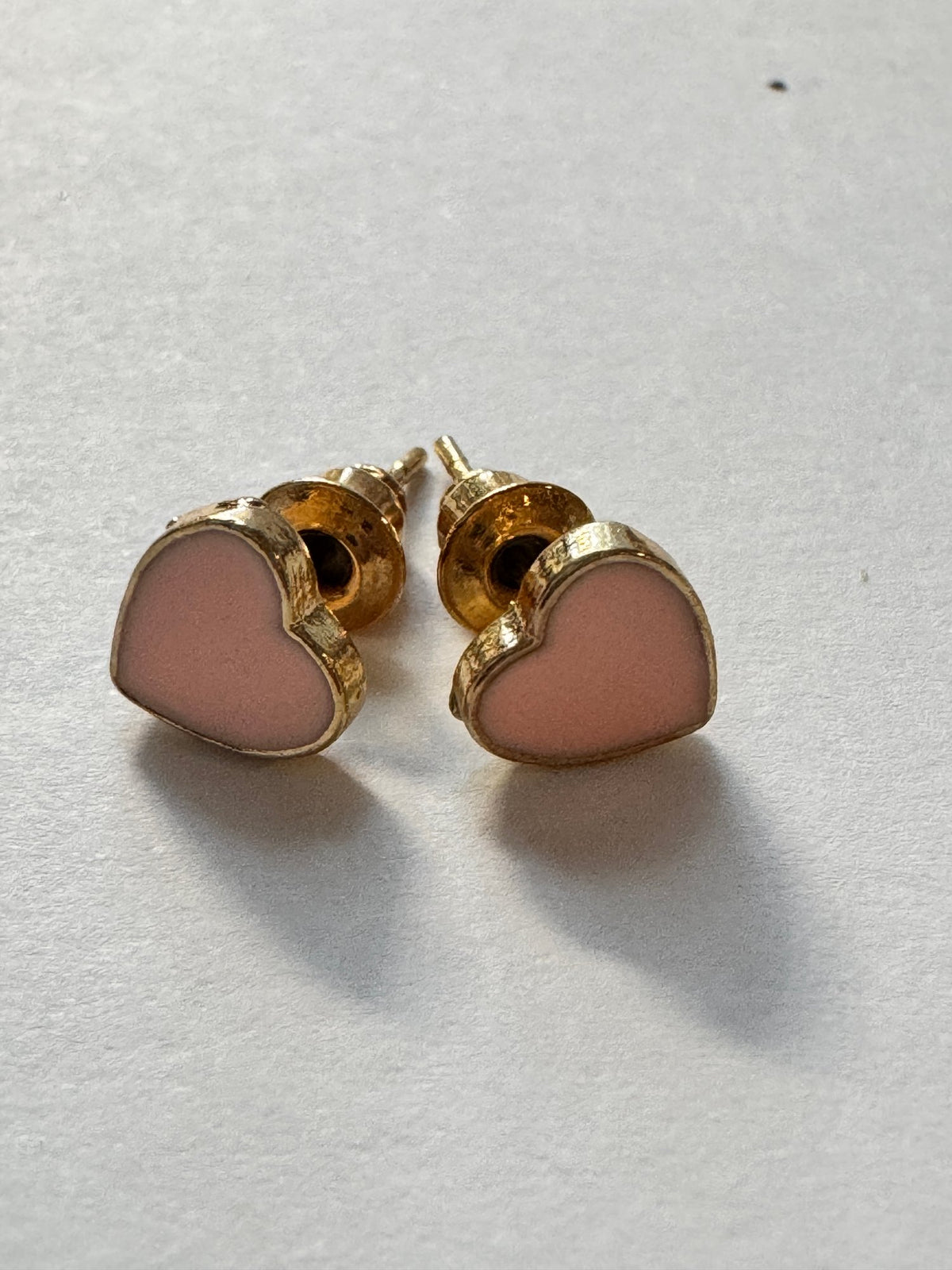 Heart Stud Earrings · Pink Enamel & Gold-Tone · Studs — photo 2