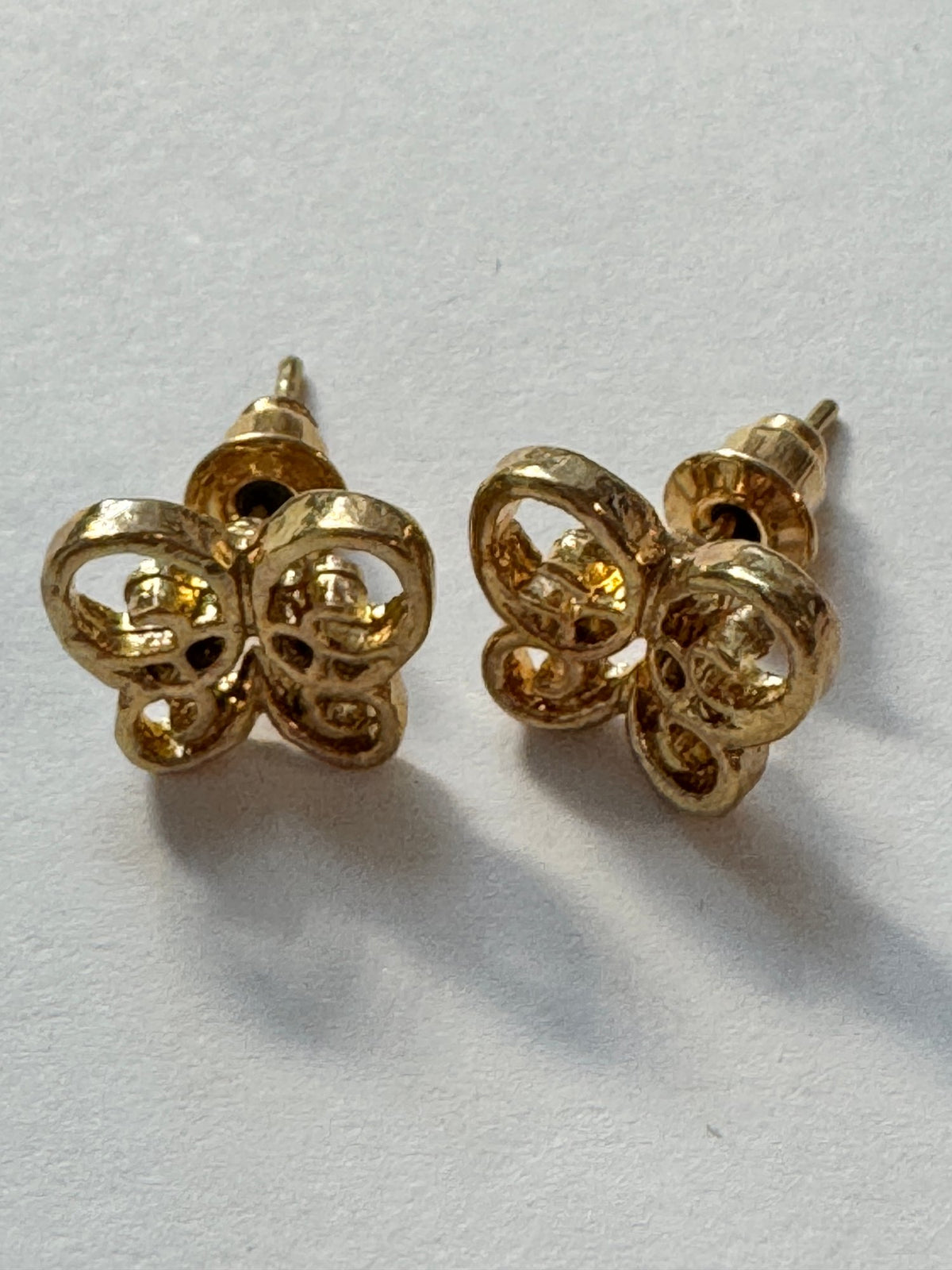 Gold-Tone Studs · Open-Work Butterfly Screw-Back Earrings — photo 2
