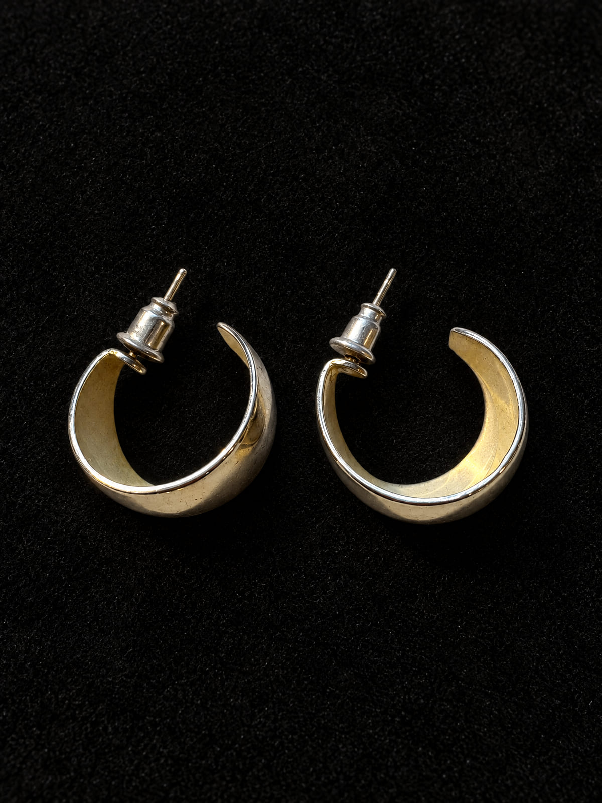 Gold-Tone Hoop Earrings · Wide Band Statement · Post & Back