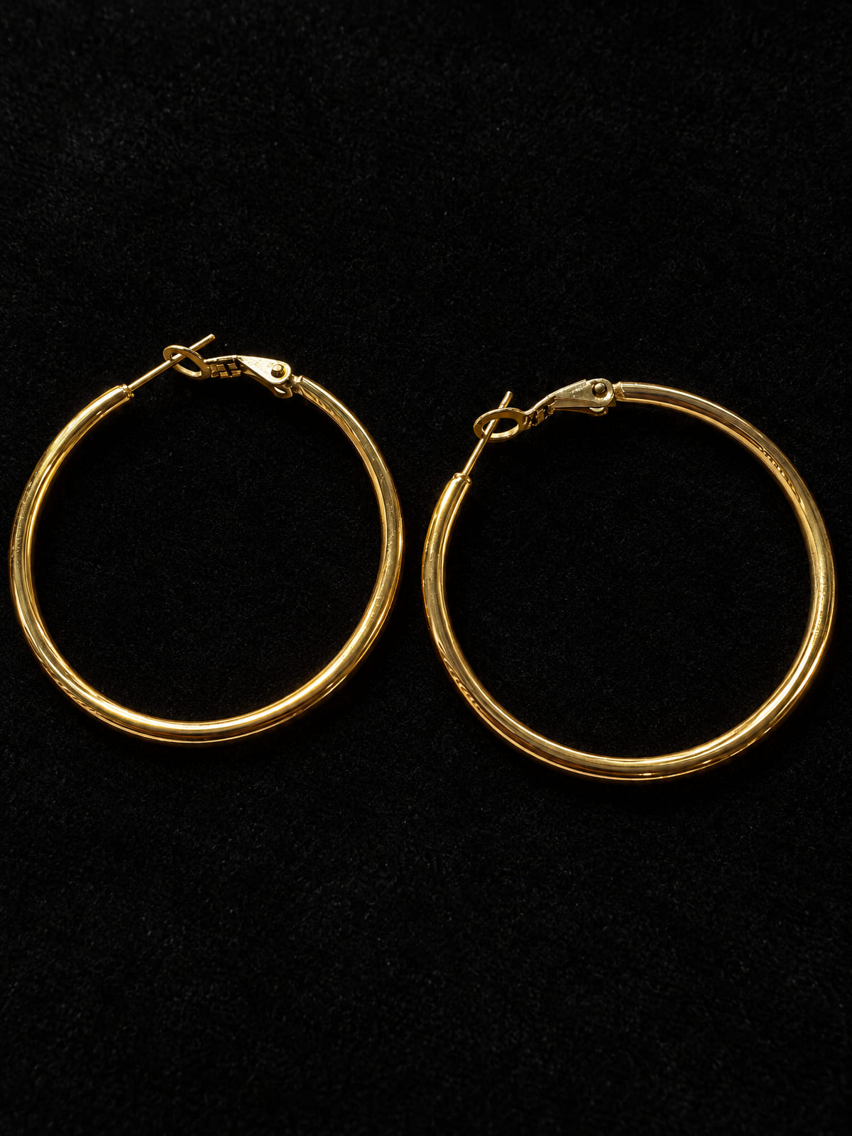 Gold-Tone Hoop Earrings · Oversized Classic · Latch Back
